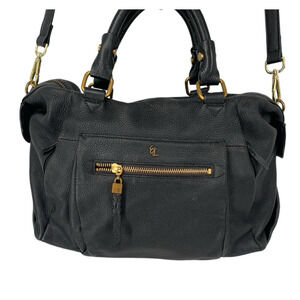 Elliot Lucca Purse Black Leather Crossbody Satchel Convertible Black